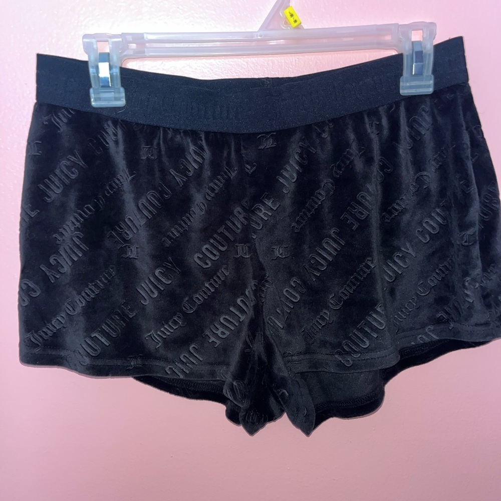 Juicy Couture Black Velour Lounge Shorts